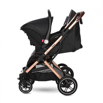 Carucior pentru nou-nascut Storm pana la 22 kg cadru aluminiu Luxe Black