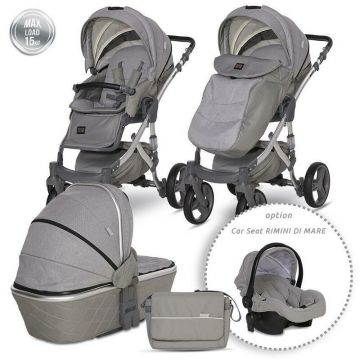 Carucior Set Rimini Premium, cos landou separat, Grey Black