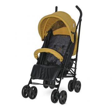 Carucior sport Lorelli Ida, suport picioare, spatar si copertina reglabile, prindere centura in 5 puncte, material impermeabil, suspensie individuala, Lemon Curry