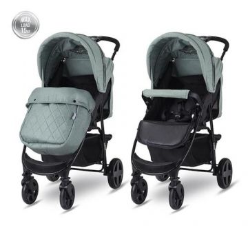 Carucior sport Lorelli Olivia Basic, cu husa de picioare, spatar si copertina reglabile, prindere centura in 5 puncte, material impermeabil, suspensie individuala, Green Bay