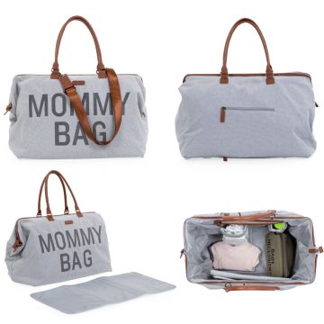 Geanta de infasat Childhome Mommy Bag Panza Oxford gri