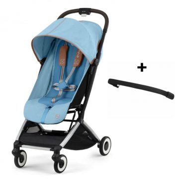 Pachet Carucior Cybex Orfeo si Bara de Protectie Silver Beach Blue