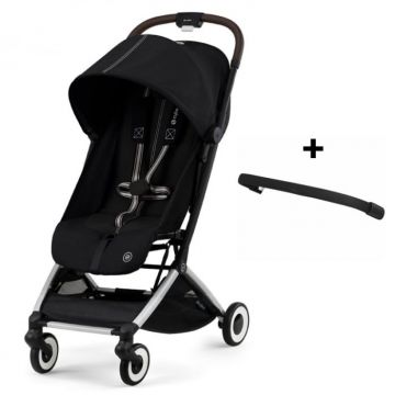 Pachet Carucior Cybex Orfeo si Bara de Protectie Silver Moon Black