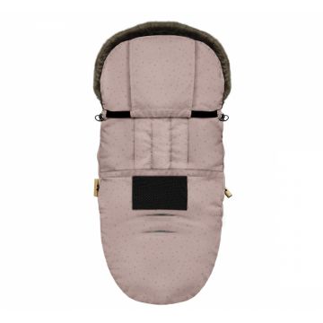 Sac de dormit impermeabil de iarna din plus cu umplutura fleece pentru carucior 105x48cm Sepia Rose