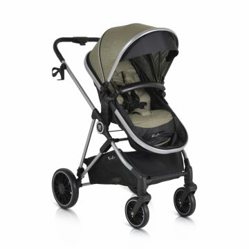Carucior 2in1 transformabil cu husa picioare si geanta mamici Moni Kali Olive pana la 22kg