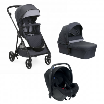 Carucior 3 in 1 Chicco Seety, BostonGrey (Gri inchis), 0luni+