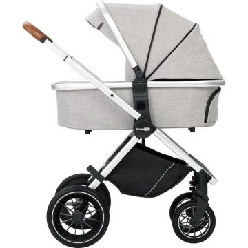 Carucior 3 in 1 FreeON Joy Reversibil, Cu cadru din aluminiu, Scoica auto, Husa picioare, Geanta mamici si accesorii, Reversibil, Cu cadru din aluminiu, Scoica auto, Husa picioare, Geanta mamici si accesorii, Standard de siguranta EN1888-12018+A12022 gri