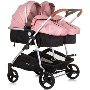 Carucior gemeni Chipolino Duo Smart 3 in 1 flamingo