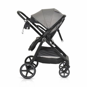 Carucior transformabil 2in1 Moni Tokyo Grey pana la 22 kg,Cadru din aluminiu,Maner parental si Spatar reglabile,Scaun reversibil,Roti spuma EVA pivotante cu amortizor,Baldachin,Husa picioare,Geanta,Plasa insecte,Suport pahar
