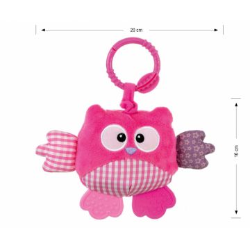 Jucarie din plus pentru agatat Cutie Owl Pink