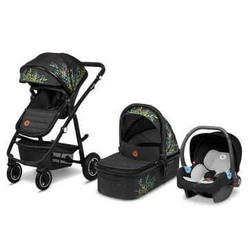 Carucior 3 in 1, Lionelo, Amber, Editie limitata Dreamin', Cadru aluminiu, Cu landou intarit si saltea moale, Scoica auto, Reversibil, Maner ajustabil, Huse pentru picioare, ploaie, Plasa de tantari, Geanta parinti, Pana la 22 kg, EN1888, EN 1466