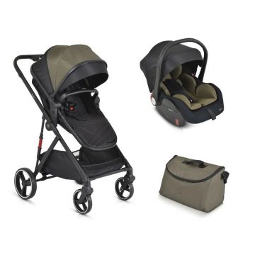 Carucior combinat 2 in 1 cu scoica auto I-Size (40-86 cm) Moni Marbella 2024 Verde