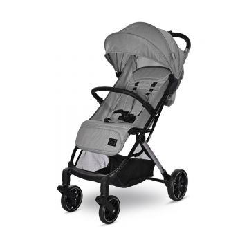 Carucior pentru nou-nascut, Lorelli Ribera, tip troler, dimensiuni compatibile avion, Grey Icy