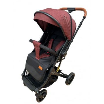 Carucior sport, cu maner reversibil, suspensii pe cadru, pliabil si troler, C1 Rosu