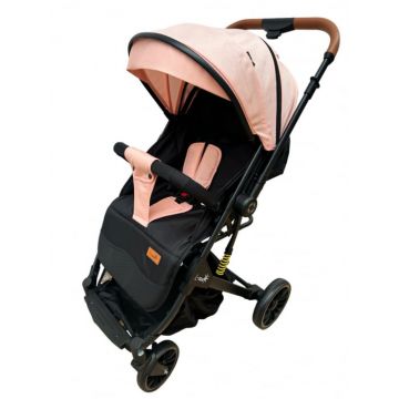 Carucior sport, cu maner reversibil, suspensii pe cadru, pliabil si troler, C1 Roz