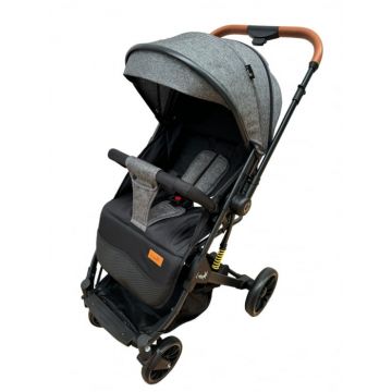 Carucior sport, cu maner reversibil, suspensii pe cadrul, pliabil, C1 Gri