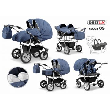 Carucior 3 in 1 pentru gemeni Mikado Duet Lux D-09