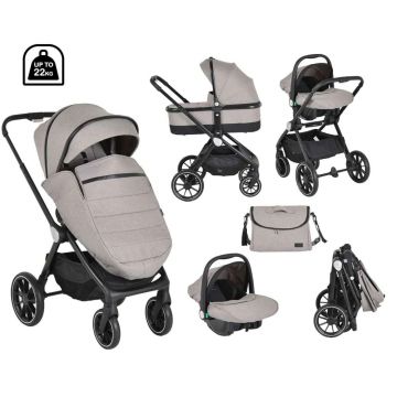 Carucior combinat 3 in 1 Cangaroo Christiano Bej pana la 22 kg