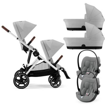 Carucior gemeni Cybex Gazelle S Silver Stone Grey cu Scoici Auto Cloud G i-Size Plus Carucior gemeni Cybex Gazelle S Silver Stone Grey cu Scoici Auto Cloud G i-Size Plus