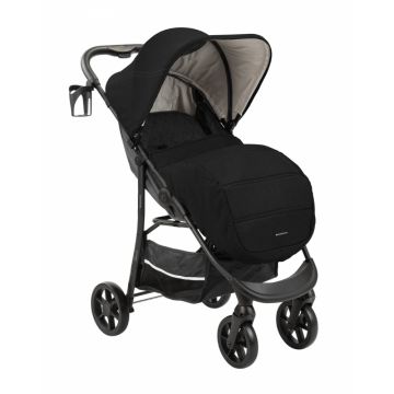 Carucior modular 3in1 KikkaBoo Selina Black 2024,cu Scaun sport reversibil,Landou,Scaun auto omologat R129 I-Size,Copertina reglabila,Roti pivotante,Suport picioare,Bara de protectie detasabila,Geanta si Huse picioare incluse