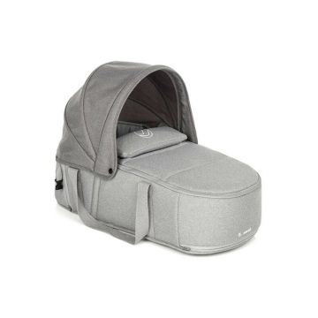 Landou portabil, Jane, Montare in carucior, Cu manere, Cu salteluta 95% materiale reciclate cu protectie UPF50, 67x29.5x43 cm, 0-9 Kg, Dim Grey