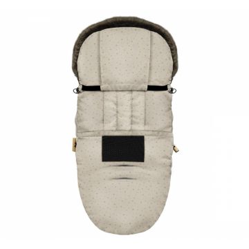 Sac de dormit impermeabil de iarna din plus cu umplutura fleece pentru carucior 105x48cm bej