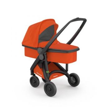 Carucior 2 In 1, Greentom, 100% Ecologic, 0-2.5 ani, 15 kg (Negru/Portocaliu)