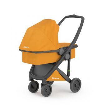 Carucior 2 In 1, Greentom, 100% Ecologic, 0-3 ani 15 kg (Negru/Galben)