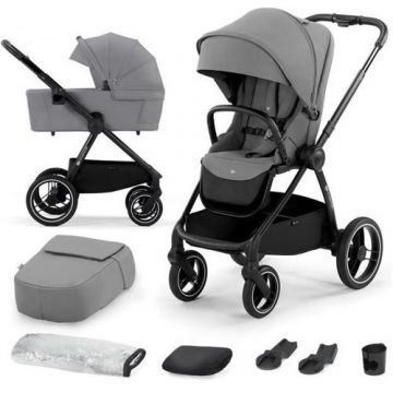 Carucior 2 in 1 KinderKraft Nea, 0 - 22kg, pliabil, Gri