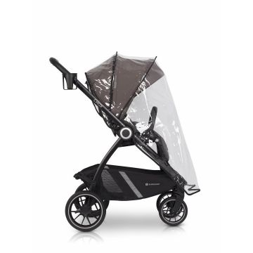 Carucior 2 in 1 pentru copii, Euro-Cart Crox, compus din doua piese distincte, cadrul de aluminiu, Roti mari, Scaun reversibil, capotina si husa de picioruse, cu Geanta si accesorii incluse, pana la 22 kg, Taupe