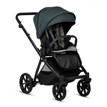 Carucior 2 in 1 Tutis Mio 3+ Pacific Green 240 din piele, sezut reversibil, amortizoare duble, maner reglabil, accesorii incluse