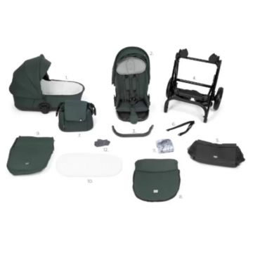 Carucior 2 in 1 Tutis Mio 3+ Sage 039 din piele, sezut reversibil, amortizoare duble, maner reglabil, accesorii incluse