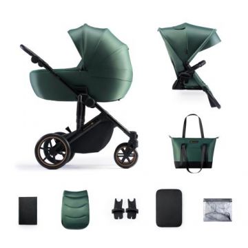 Carucior 2in1 multifunctional KinderKraft Prime 2, 0-22 kg, pliabil, UPF50+, ventilatie, reversibil, Verde