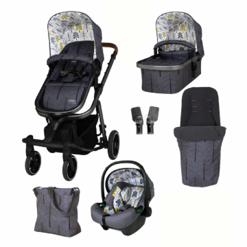 Carucior 3 in 1 pentru copii Cosatto Giggle Trail Fika Forest, geanta de infasat, saculet pentru picioare, husa ploaie