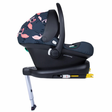 Carucior 4 in 1 pentru copii Cosatto Giggle Trail Pretty Flamingo, baza scaun auto isofix, geanta de infasat, saculet pentru picioare, husa ploaie
