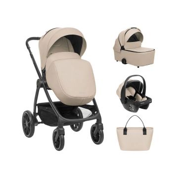 Carucior combinat 3 in 1 Kikka Boo Modena cu scoica auto I-SIZE (40-87cm) Bej