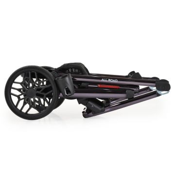 Carucior convertibil 2in1 Moni All Road Black cu Cadru din aluminiu galvanizat,Roti rezistente cu suspensii,Spatar reglabil,Maner reglabil 6 pozitii inaltime,Copertina XXL,Husa picioare si suport pahar incluse,Pana la 4 ani