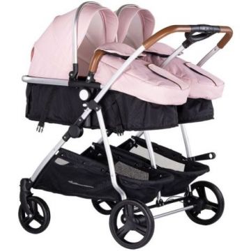 Carucior gemeni Chipolino Duo Smart 3 in 1 pink marshmallow