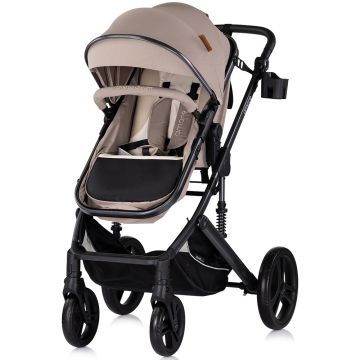 Carucior pentru copii Chipolino Amore 2 in 1 tiramisu cu suspensii, spatar reglabil, sezut reversibil, accesorii incluse, greutate maxim admisa 22 kg
