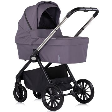 Carucior pentru copii Chipolino Encanto 3 in 1 cloud cu spatar reglabil, suspensii, bara detasabila, suport piciare ajustabil, maner reglabil si accesorii