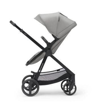 Carucior pentru copii Kinderkraft Newly Classic Moonlight Grey 4 in 1 cu suspensii, cadru din aluminiu, reversibil si accesorii incluse