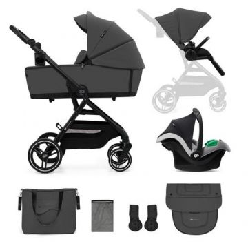 Carucior sport 3 in 1 Kinderkraft Yoxi, 0-22kg, landou, scoica auto, pliabil, Gri