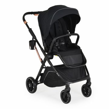 Carucior transformabil 2in1 cu sezut reversibil,pana la 4 ani sau 22kg,spatar reglabil,capotina XXL cu 4 sectiuni,pliere compacta cu unitatea scaunului,roti rezistente,husa picioare si geanta incluse Moni Bingo Anthracite