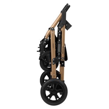 Carucior transformabil KikkaBoo 3in1 pana la 22kg,cadru aluminiu,suspensii pe roticadru,spatar reglabil,Reversibil,Scaun auto I-Size,geanta,suport pahar si accesorii incluse Amaia Light Grey + CADOU Pompa de san electrica