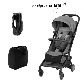 Carucior sport KinderKraft Pilot 2 cu pliere compacta Platinum Gray