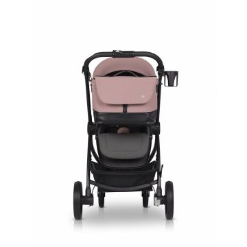 Geanta multifunctionala pentru mamici, Euro Cart, compatibila carucioarelor Corso si Crox, cu un compartiment si buzunare, impermeabila si complet rigida, dimensiune 44 x 27 x 14 cm, Rose
