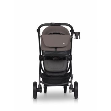 Geanta multifunctionala pentru mamici, Euro Cart, compatibila carucioarelor Corso si Crox, cu un compartiment si buzunare, impermeabila si complet rigida, dimensiune 44 x 27 x 14 cm, Taupe