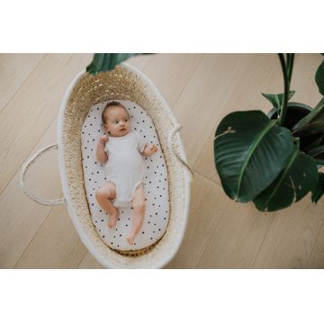 Set 2 cearceafuri cu elastic pentru landoucosulet bebe Bumbac Dots Sleepee