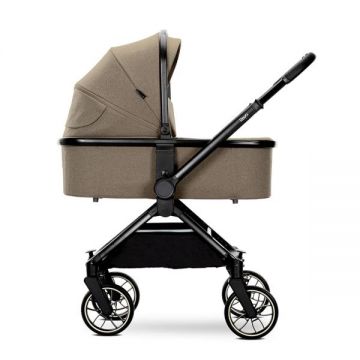 Carucior 2 in 1 pentru copii Lorelli Reya Beige, cadru din aluminiu, suspensii, geanta, cos individual cu maner de transport, maner si sezut reversibile, greutate suportata 22 kg
