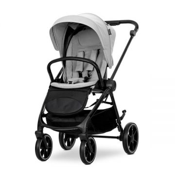 Carucior 2 in 1 pentru copii Lorelli Venice Grey, cadru din aluminiu, suspensii, sezut reversibil, geanta, greutate admisa 22 kg